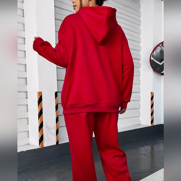 NWT Italian Designer Red Hoodie And Matching Pants - Picture 5 of 6